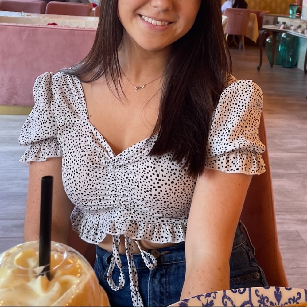 White & Black Princess Polly Top